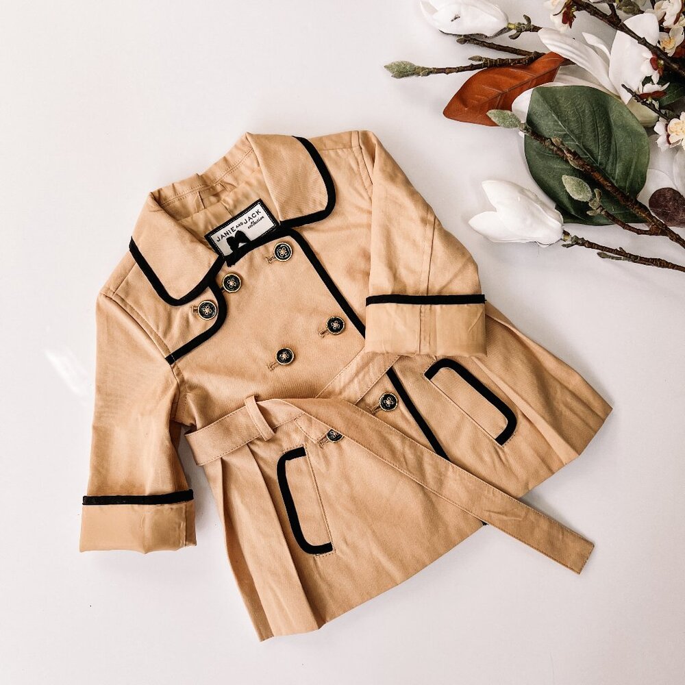 Janie and Jack Tipped Trench Coat (EUC)